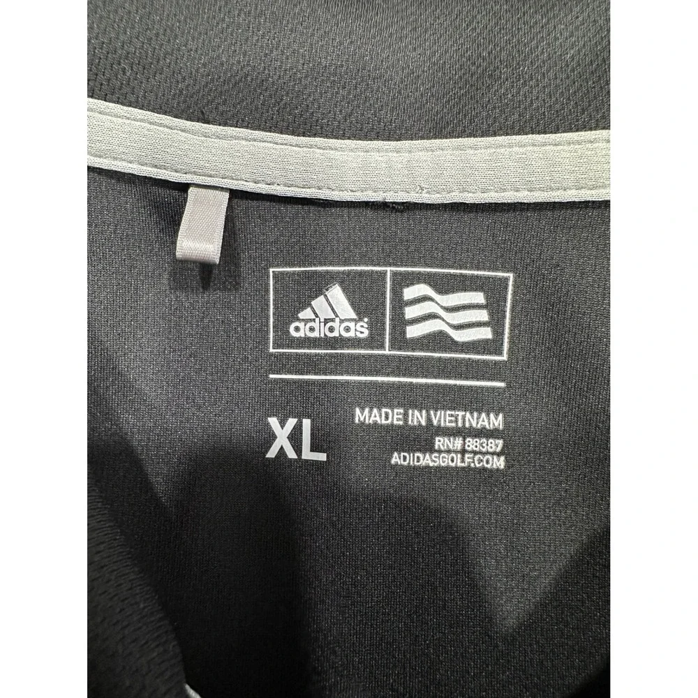 Adidas Golf Mens XL Polo Shirt Colorblock Black White‎ Grey Performance BC1995